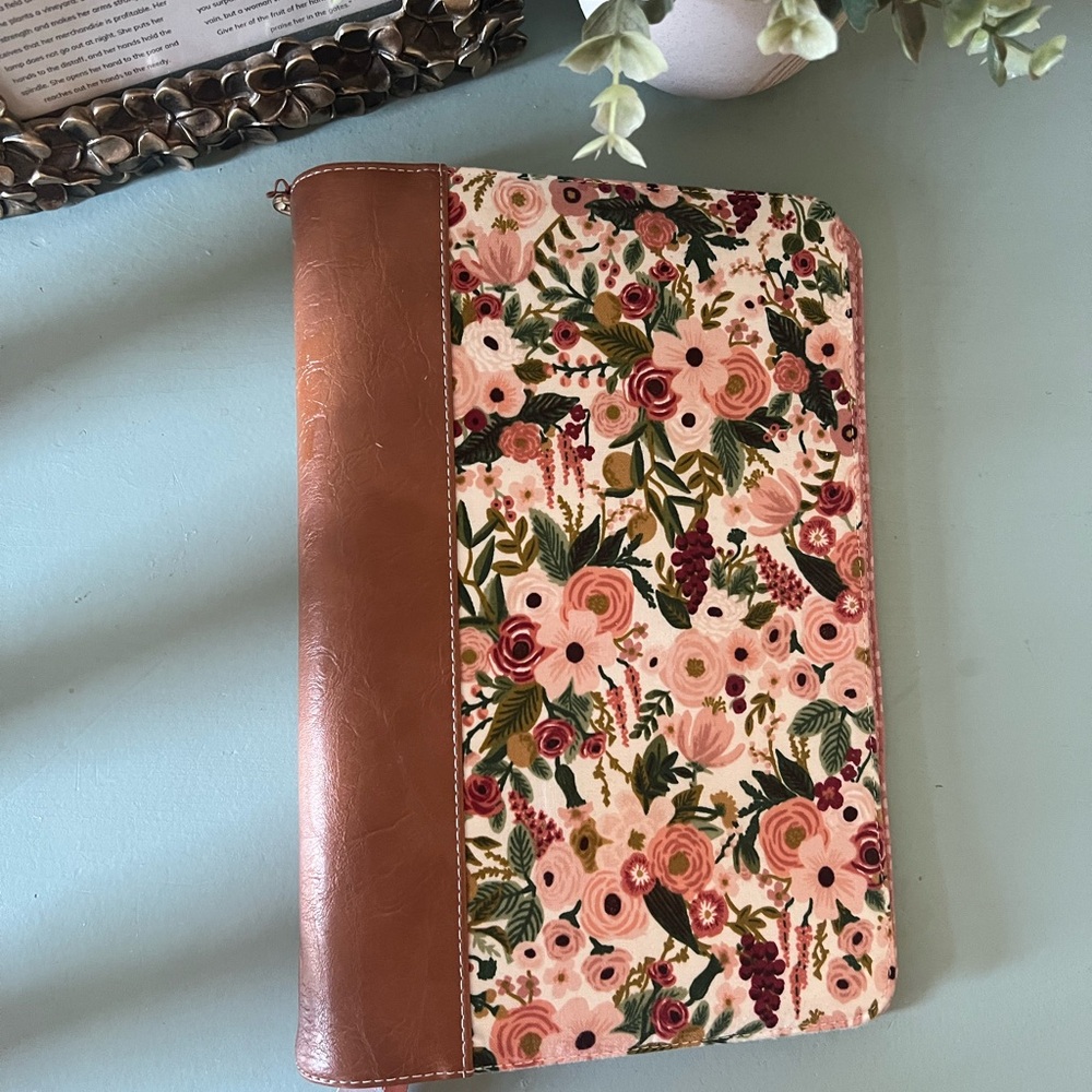 Floral and Brown Bible Cover
